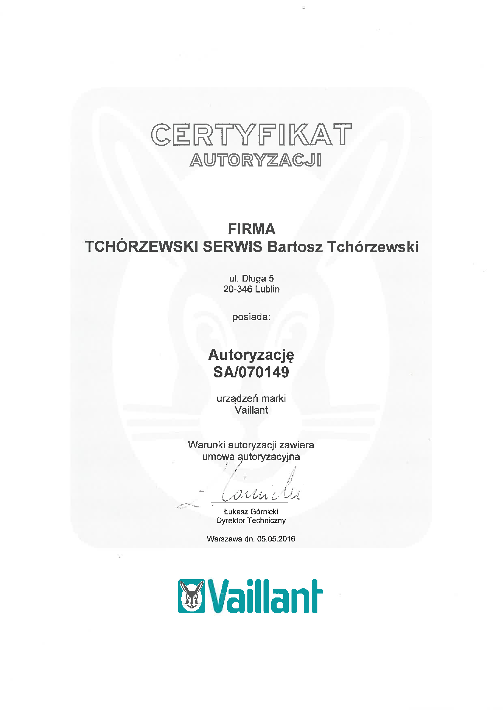 Certyfikat-Autoryzacji-Vaillant-TCHORZEWSKI-SERWIS-Bartosz-Tchorzewski...