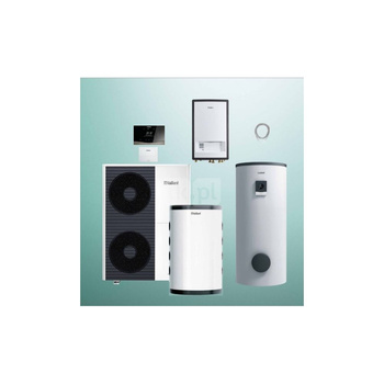 Pakiet Systemowy OZE - Pompa ciepła powietrze-woda split VAILLANT VWL 105/5AS aroTHERM 10.2 kW 400 V + Moduł naścienny VWL 127/5IS + Zasobnik c.w.u. VIH RW 300/3BR + Zasobnik buforowy VP RW 100 + Regulator sensoCOMFORT VRC 720 + Moduł komunikacji internet